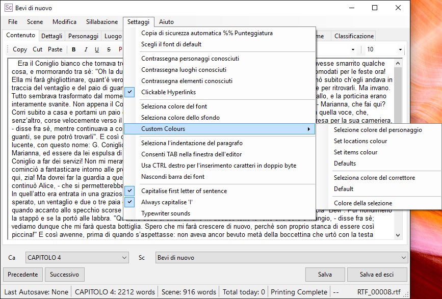 yWriter6 - EditorScene_menuSettaggi1