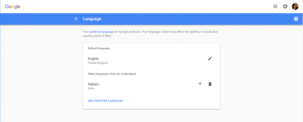 Google Docs - Cambio lingua interfaccia 3