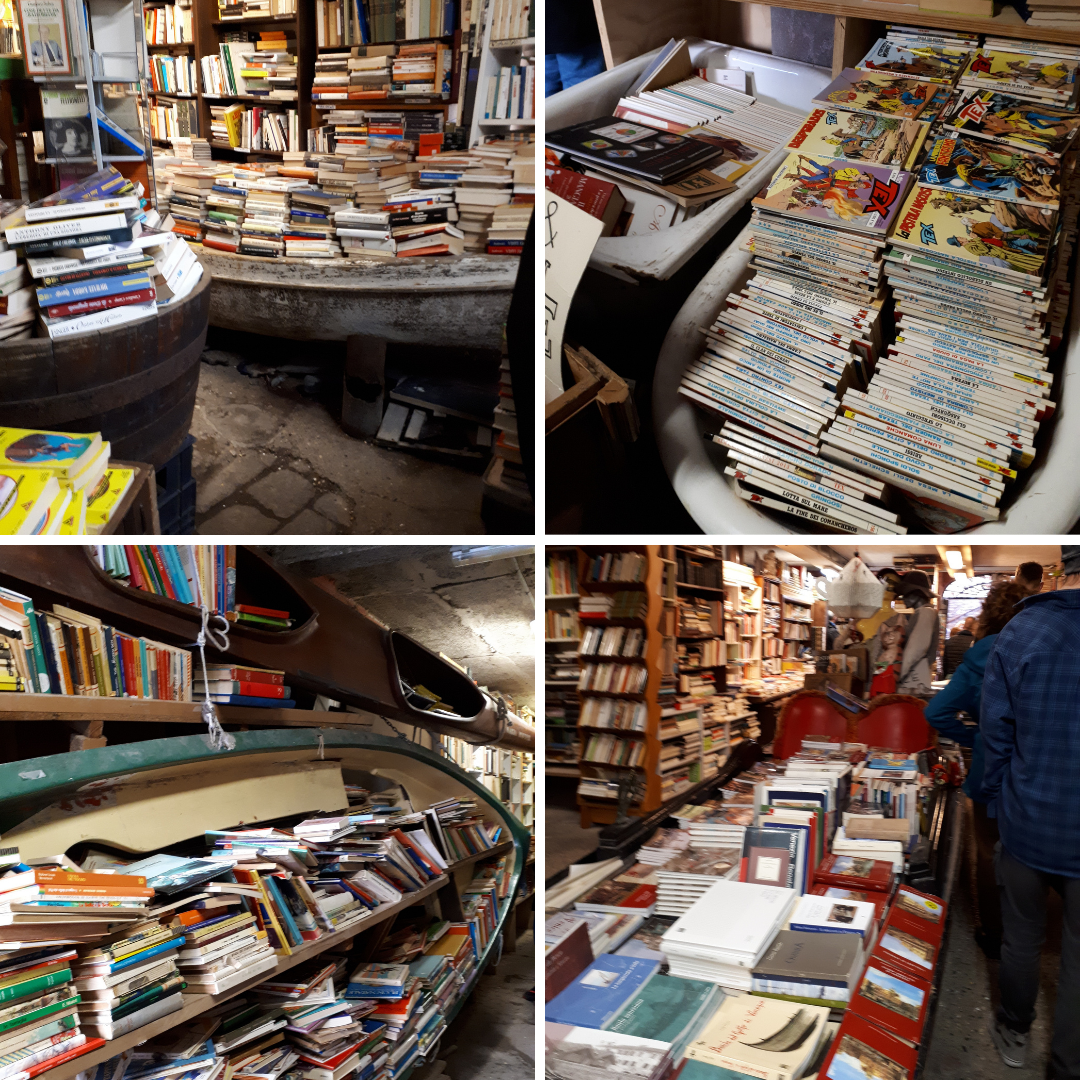 Libreria Acqua Alta a Venezia - Barche, vasche e gondola