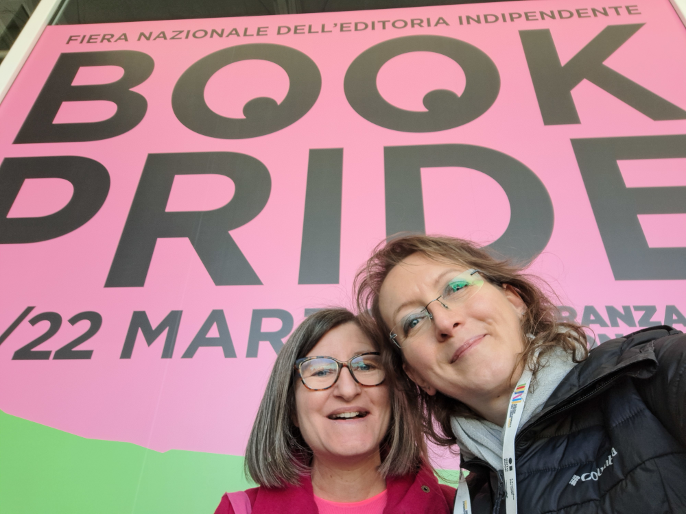 Book Pride 2026. Businaro e Faé all'ingresso
